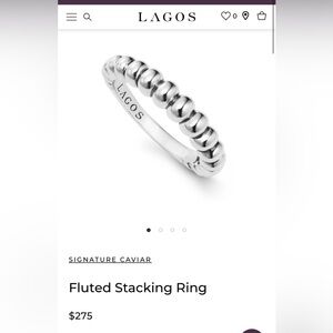 LAGOS Silver Fluted Caviar Ring